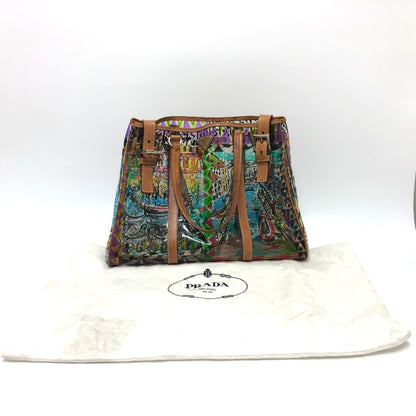 PRADA Tote Bag BR2515 Plastics/Leather multicolor Venetian print