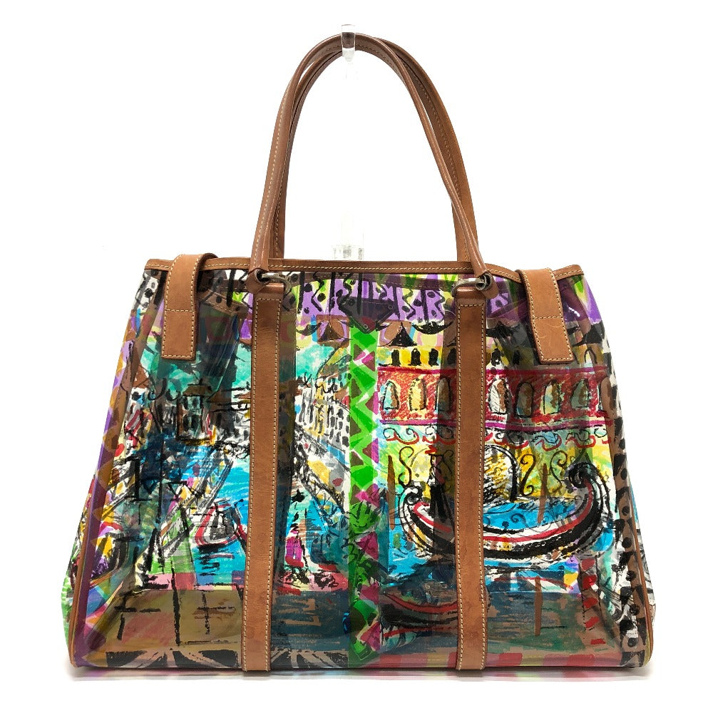 PRADA Tote Bag BR2515 Plastics/Leather multicolor Venetian print