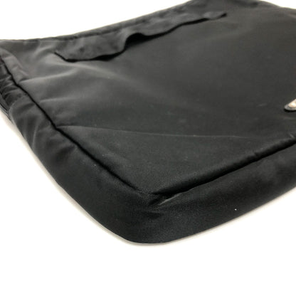PRADA Clutch bag Nylon black Handbag PC case Triangle logo