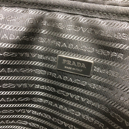 PRADA Clutch bag Nylon black Handbag PC case Triangle logo