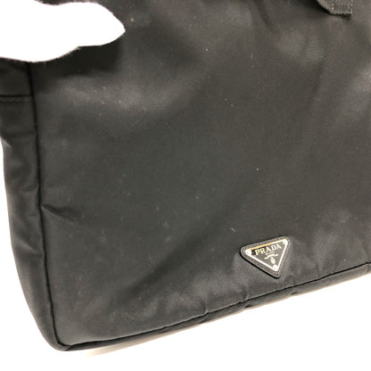 PRADA Clutch bag Nylon black Handbag PC case Triangle logo