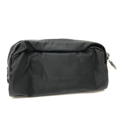 PRADA Pouch 1NA350 Nylon black Triangle logo Women Used Authentic