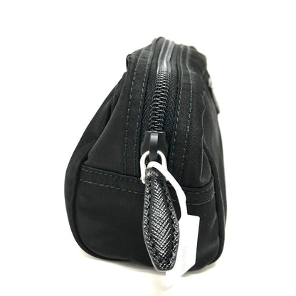 PRADA Pouch 1NA350 Nylon black Triangle logo Women Used Authentic