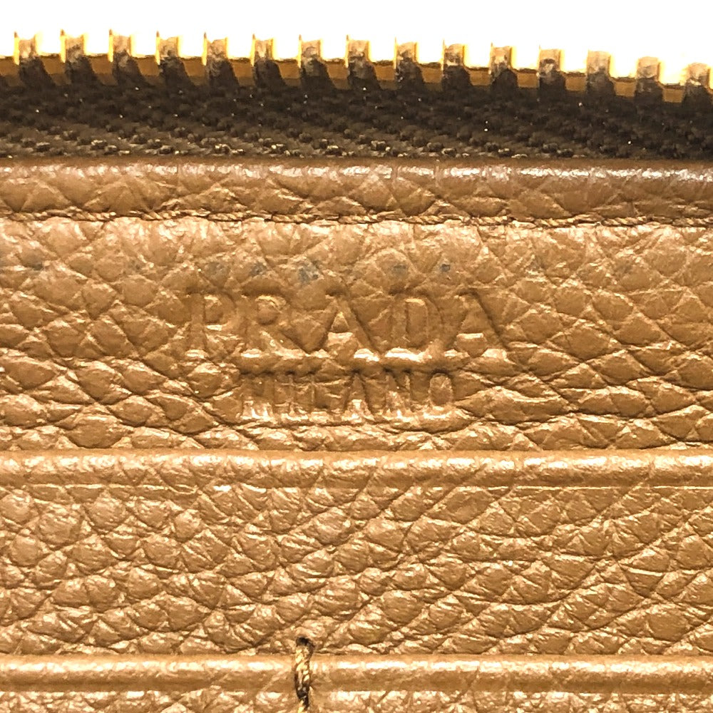 PRADA Long Wallet Purse 1M0506 leather Brown logo