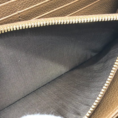 PRADA Long Wallet Purse 1M0506 leather Brown logo