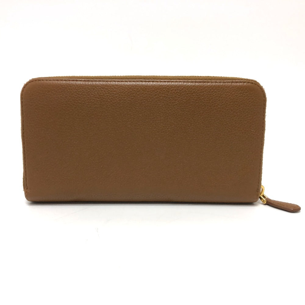 PRADA Long Wallet Purse 1M0506 leather Brown logo