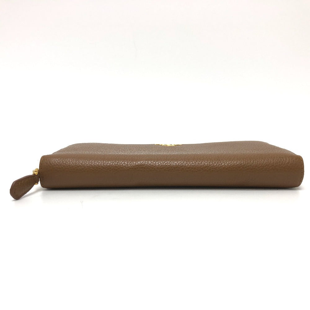 PRADA Long Wallet Purse 1M0506 leather Brown logo