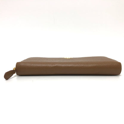 PRADA Long Wallet Purse 1M0506 leather Brown logo