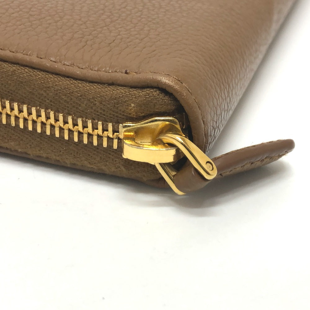 PRADA Long Wallet Purse 1M0506 leather Brown logo