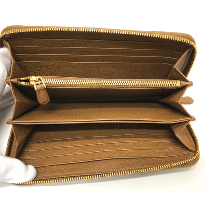 PRADA Long Wallet Purse 1M0506 leather Brown logo