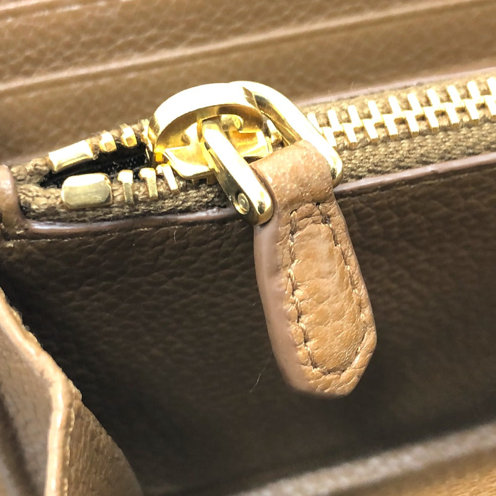 PRADA Long Wallet Purse 1M0506 leather Brown logo