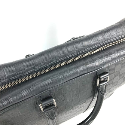LOUIS VUITTON Handbag N41146  Damier Anfini Leather black Damier Anfini Porto Document Voyage mens Used Authentic