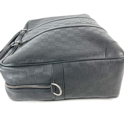 LOUIS VUITTON Handbag N41146  Damier Anfini Leather black Damier Anfini Porto Document Voyage mens Used Authentic