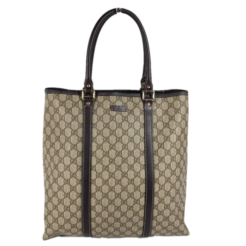 GUCCI Shoulder Bag 228668 PVC / Leather beige GG plus vertical