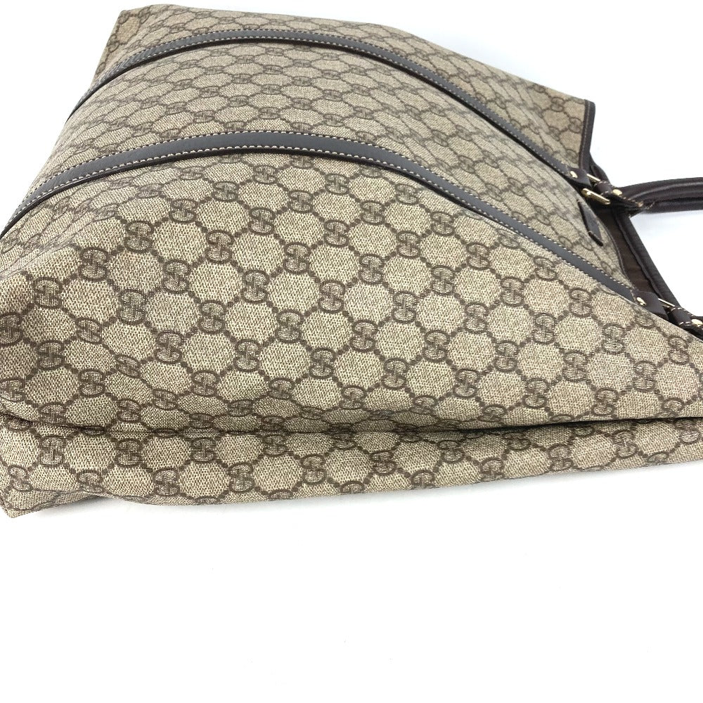GUCCI Shoulder Bag 228668 PVC / Leather beige GG plus vertical