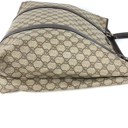 GUCCI Shoulder Bag 228668 PVC / Leather beige GG plus vertical