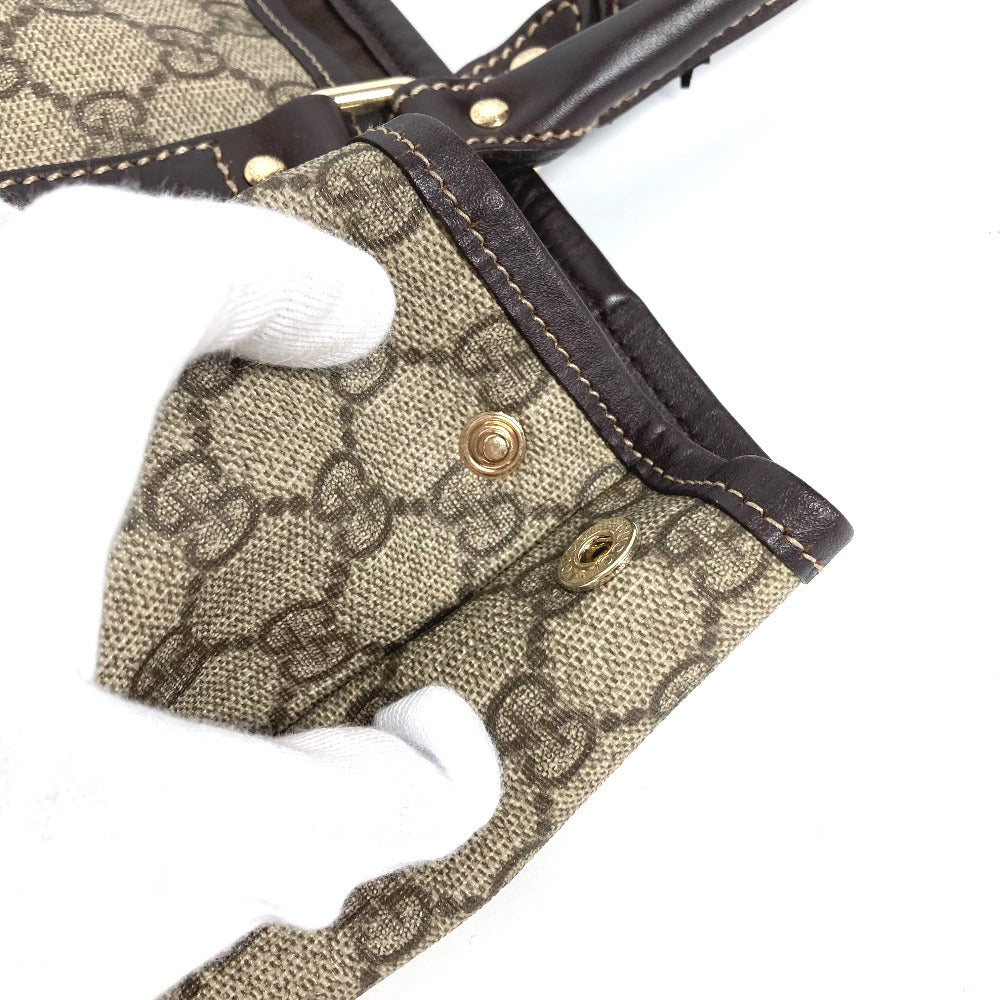 GUCCI Shoulder Bag 228668 PVC / Leather beige GG plus vertical