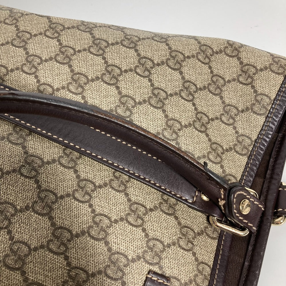GUCCI Shoulder Bag 228668 PVC / Leather beige GG plus vertical