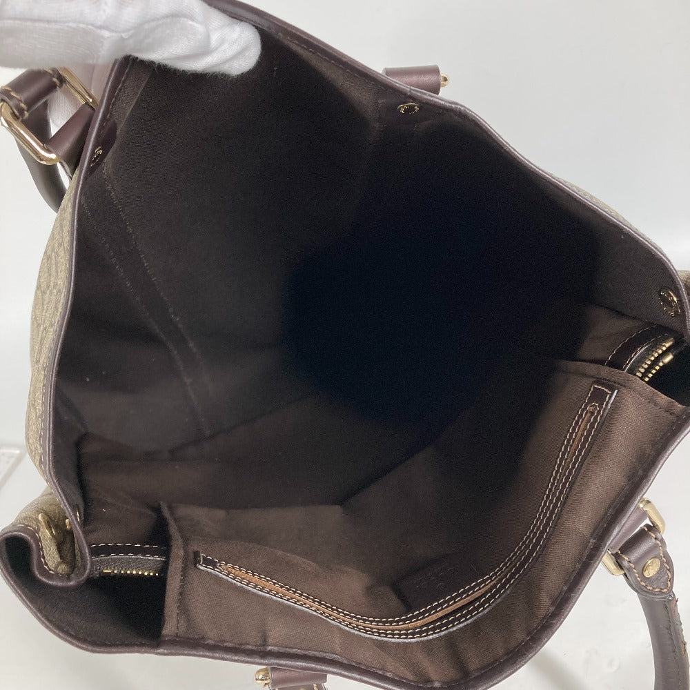 GUCCI Shoulder Bag 228668 PVC / Leather beige GG plus vertical