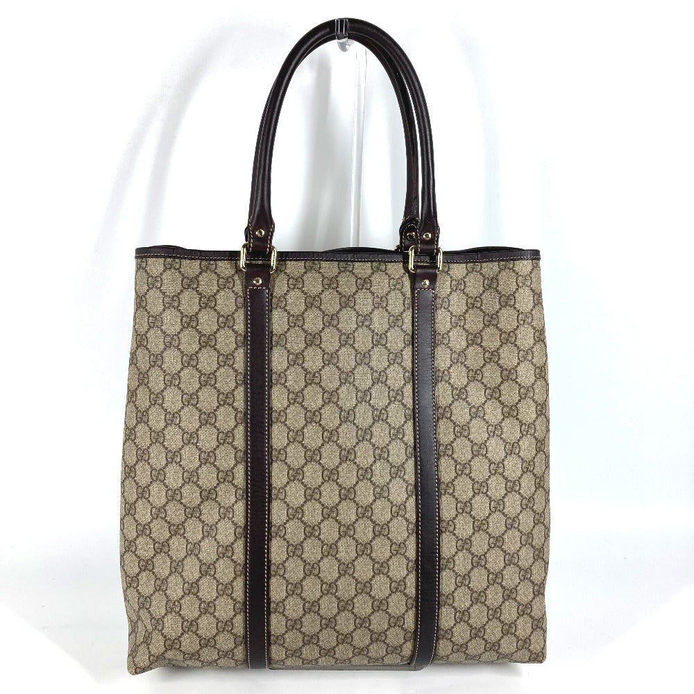 GUCCI Shoulder Bag 228668 PVC / Leather beige GG plus vertical