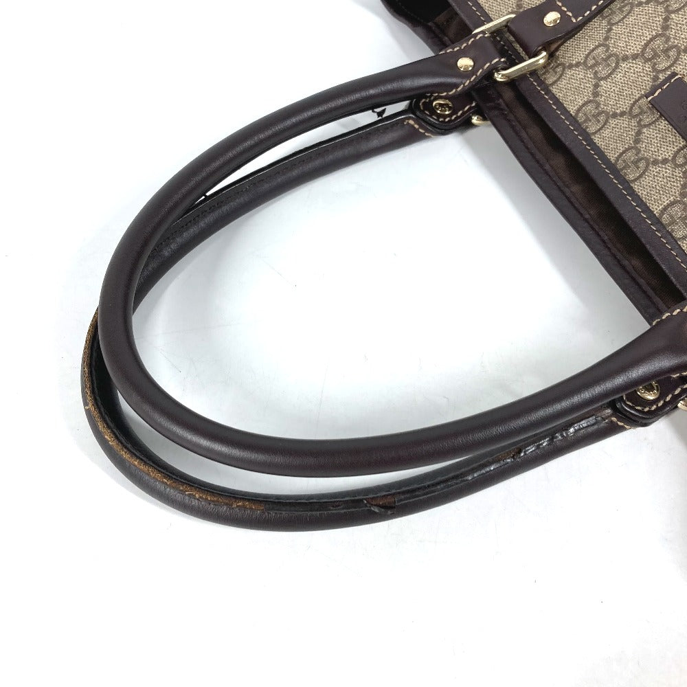 GUCCI Shoulder Bag 228668 PVC / Leather beige GG plus vertical