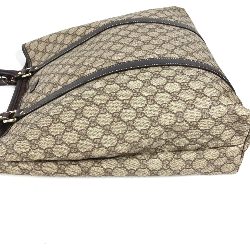 GUCCI Shoulder Bag 228668 PVC / Leather beige GG plus vertical
