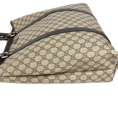 GUCCI Shoulder Bag 228668 PVC / Leather beige GG plus vertical