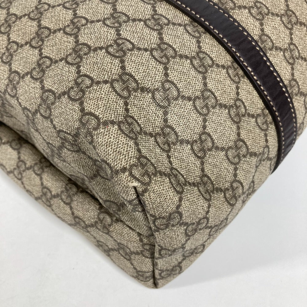 GUCCI Shoulder Bag 228668 PVC / Leather beige GG plus vertical