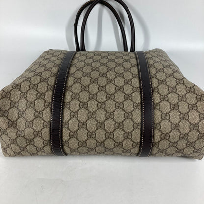 GUCCI Shoulder Bag 228668 PVC / Leather beige GG plus vertical