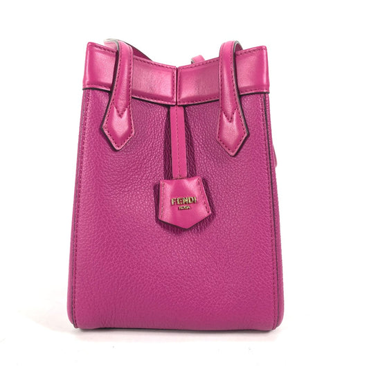 FENDI Shoulder Bag 8BS083 leather purple ORIGAMI MINI Small Women Used Authentic