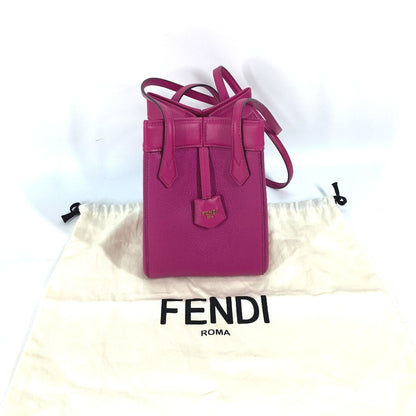 FENDI Shoulder Bag 8BS083 leather purple ORIGAMI MINI Small Women Used Authentic