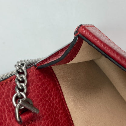 GUCCI Shoulder Bag 476432 leather Red 2WAY Bag Pouch Clutch Bag Dionysus Rhinestone Women Used Authentic