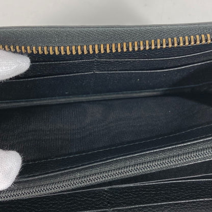 GUCCI Long Wallet Purse 496317 leather black logo