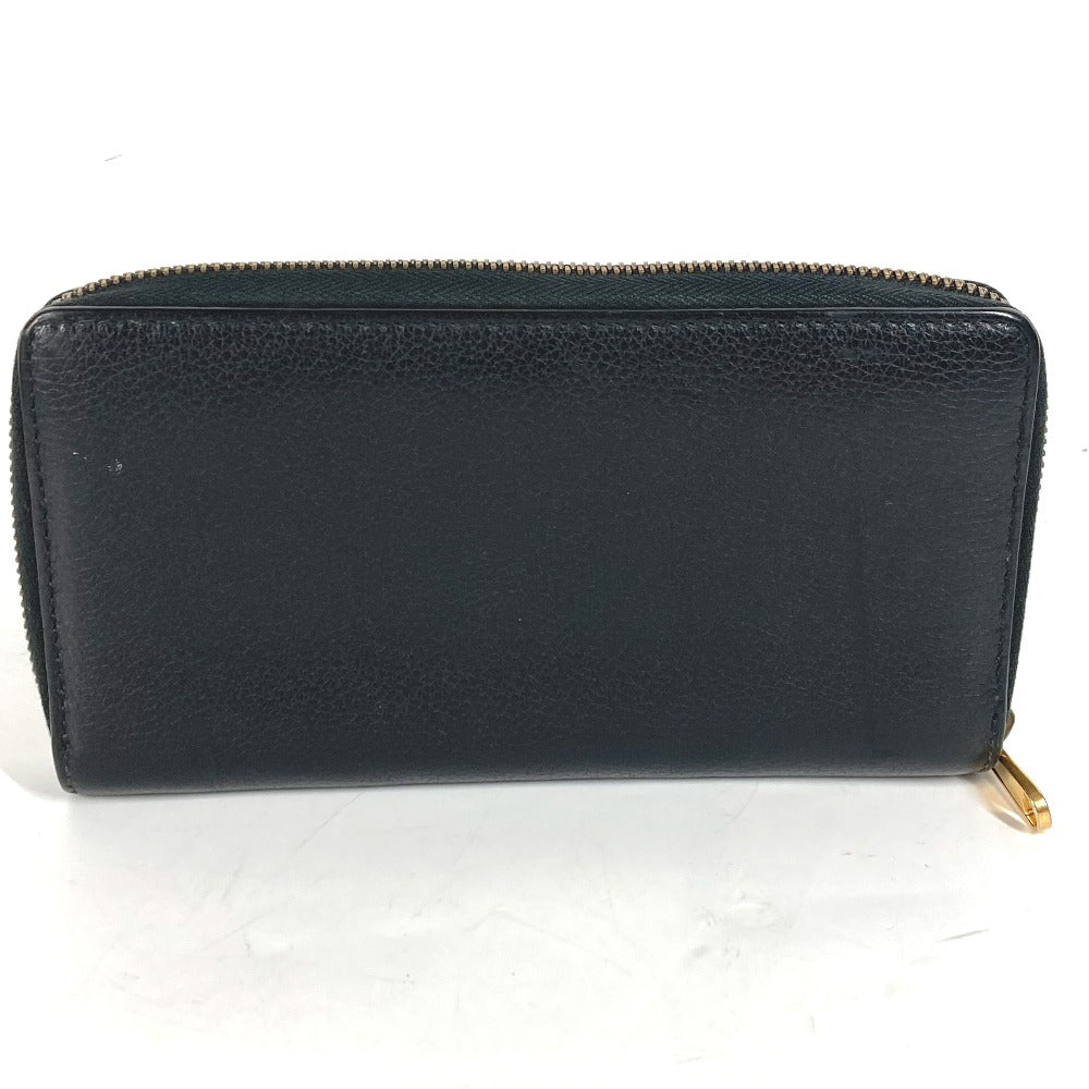 GUCCI Long Wallet Purse 496317 leather black logo