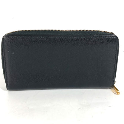 GUCCI Long Wallet Purse 496317 leather black logo