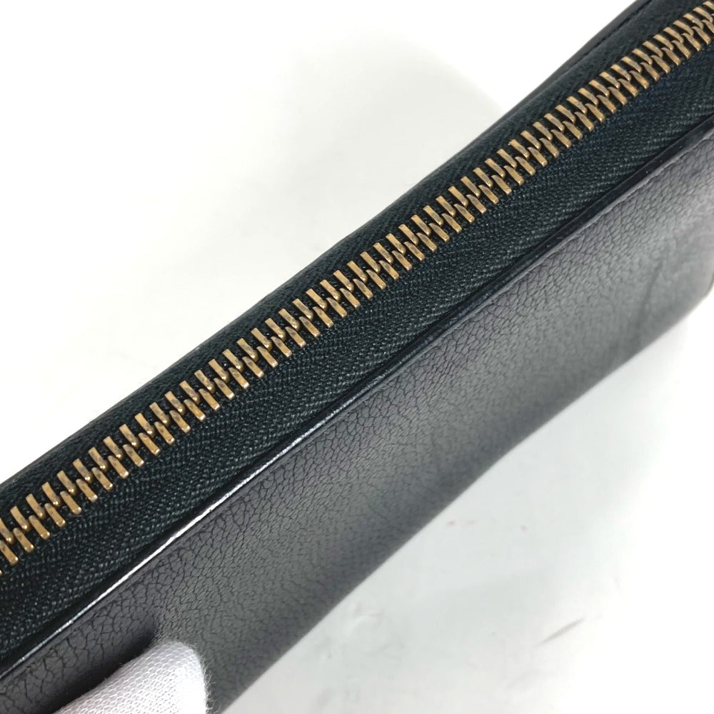 GUCCI Long Wallet Purse 496317 leather black logo
