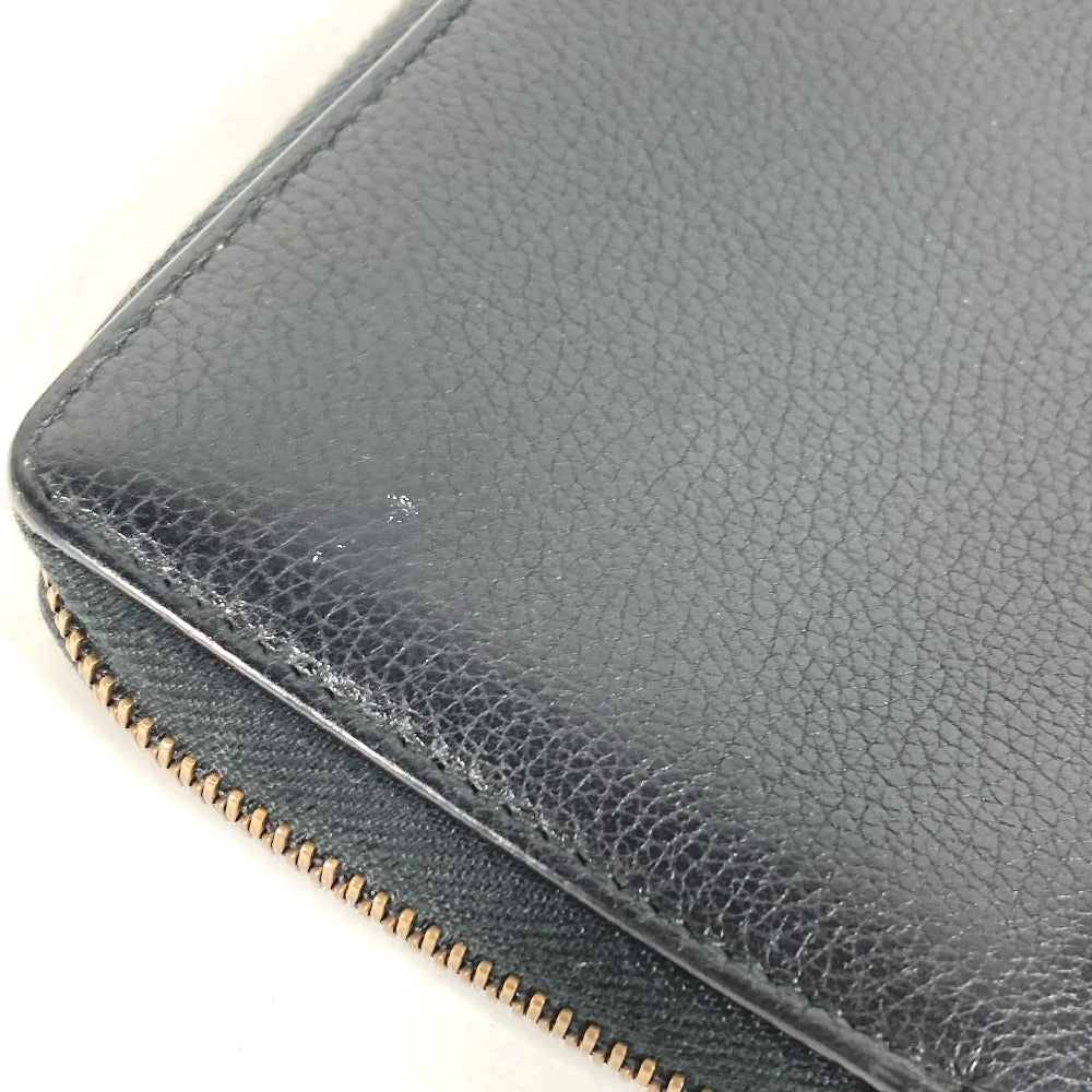 GUCCI Long Wallet Purse 496317 leather black logo