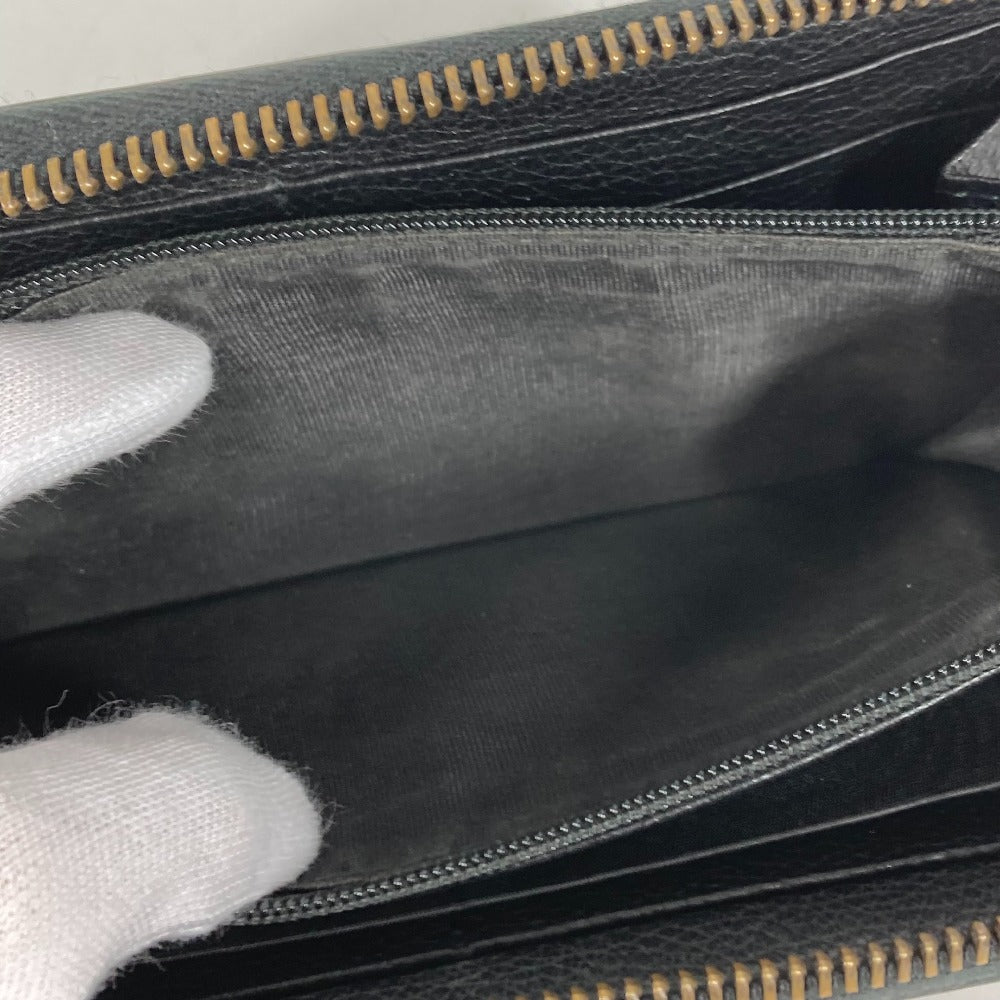 GUCCI Long Wallet Purse 496317 leather black logo