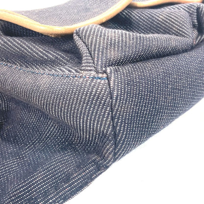 FENDI Sling bag Leather / canvas blue Denim Rainbow logo FF