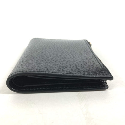 GUCCI Folded wallet 760223 leather black Double G Long Wallet Women Used Authentic