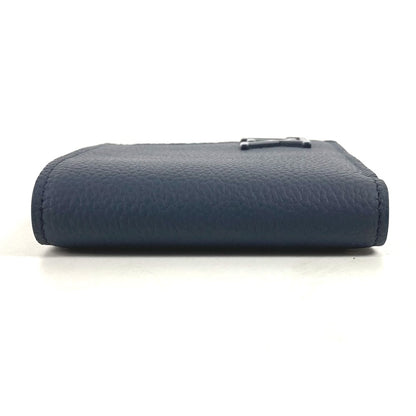 LOUIS VUITTON Folded wallet M81822 leather Navy LV Aero Portefeuille mens Used Authentic