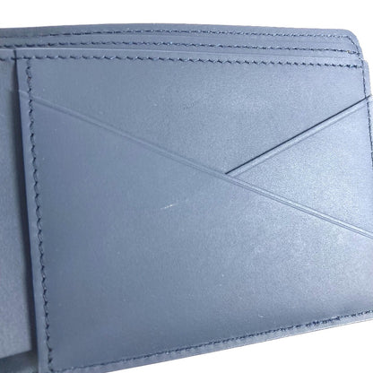 LOUIS VUITTON Folded wallet M81822 leather Navy LV Aero Portefeuille mens Used Authentic