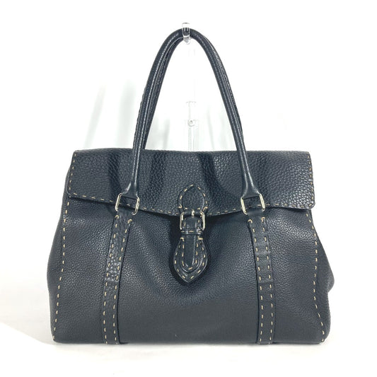 FENDI Shoulder Bag leather black vintage Celeria