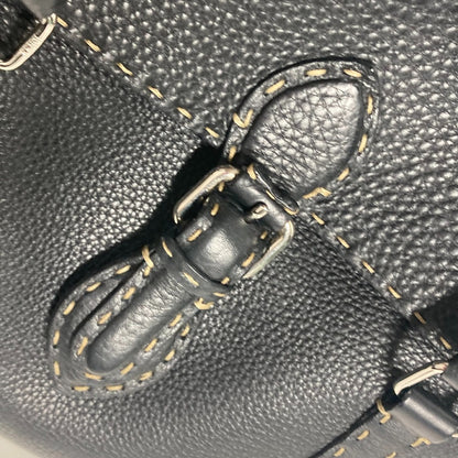 FENDI Shoulder Bag leather black vintage Celeria
