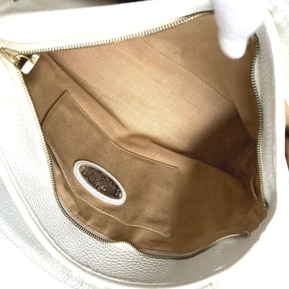 FENDI Shoulder Bag 8BN167 Roman leather white Horse Selleria logo