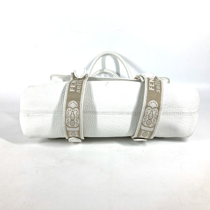 FENDI Shoulder Bag 8BN167 Roman leather white Horse Selleria logo