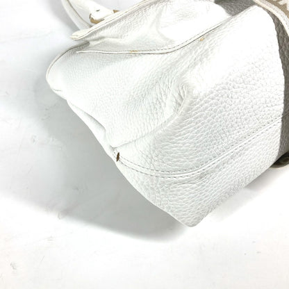 FENDI Shoulder Bag 8BN167 Roman leather white Horse Selleria logo Women Used Authentic