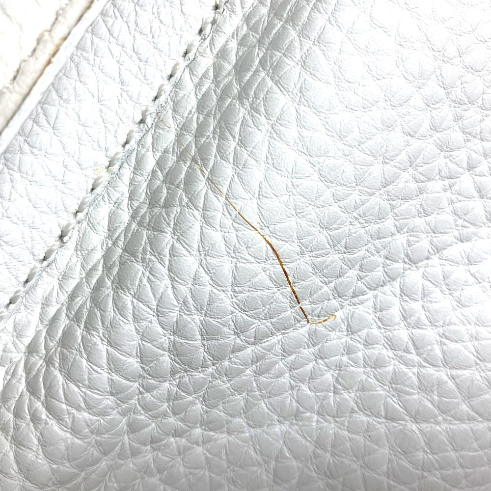 FENDI Shoulder Bag 8BN167 Roman leather white Horse Selleria logo