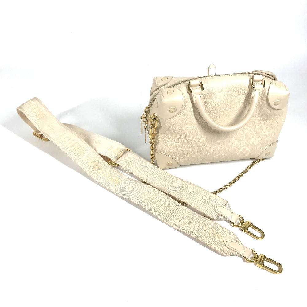 LOUIS VUITTON Shoulder Bag M45394  Monogram Ann Platt Leather white Monogram Ann Platt Petite Malle Souple Women Used Authentic