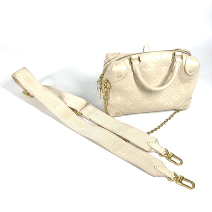 LOUIS VUITTON Shoulder Bag M45394  Monogram Ann Platt Leather white Monogram Ann Platt Petite Malle Souple Women Used Authentic